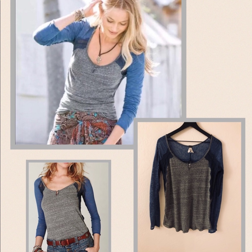 Free People Raglan Tee; EXCELLENT